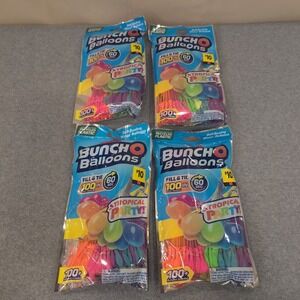 Bunch O Balloons Tropical Party Self Sealing‎ Water Balloons 100 Count 4 Packs